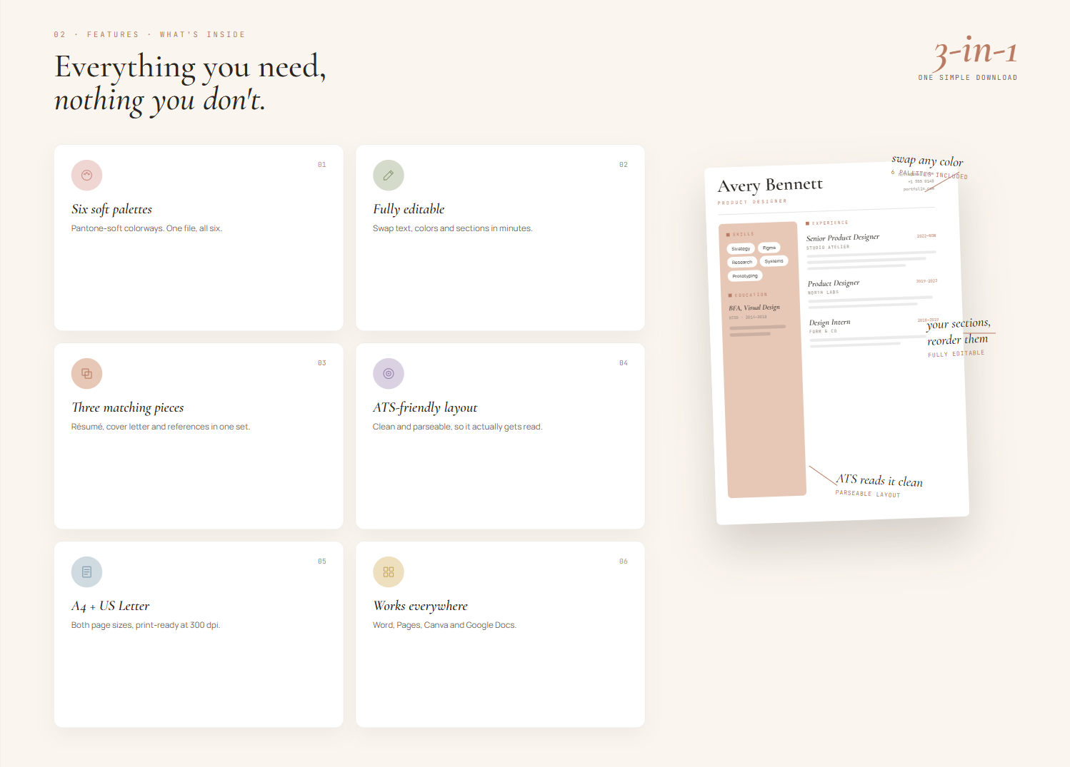 Poise Résumé Suite – palettes