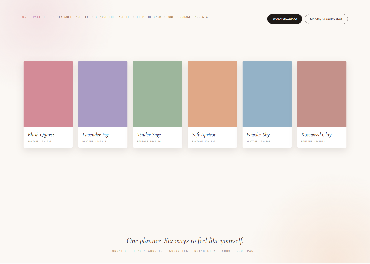 School Journal palettes